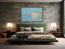 Monet's Low Tide at Pourville Framed Canvas