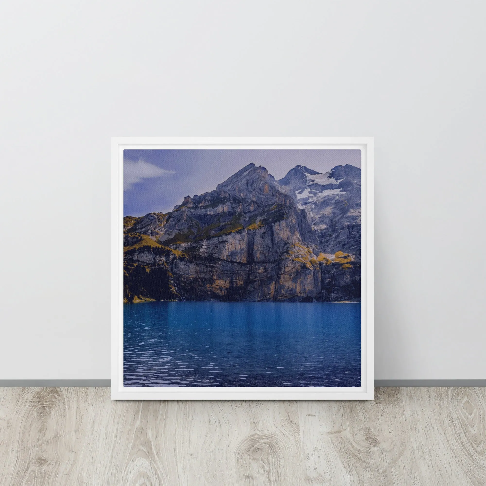 Mountain & River Framed Canvas Print