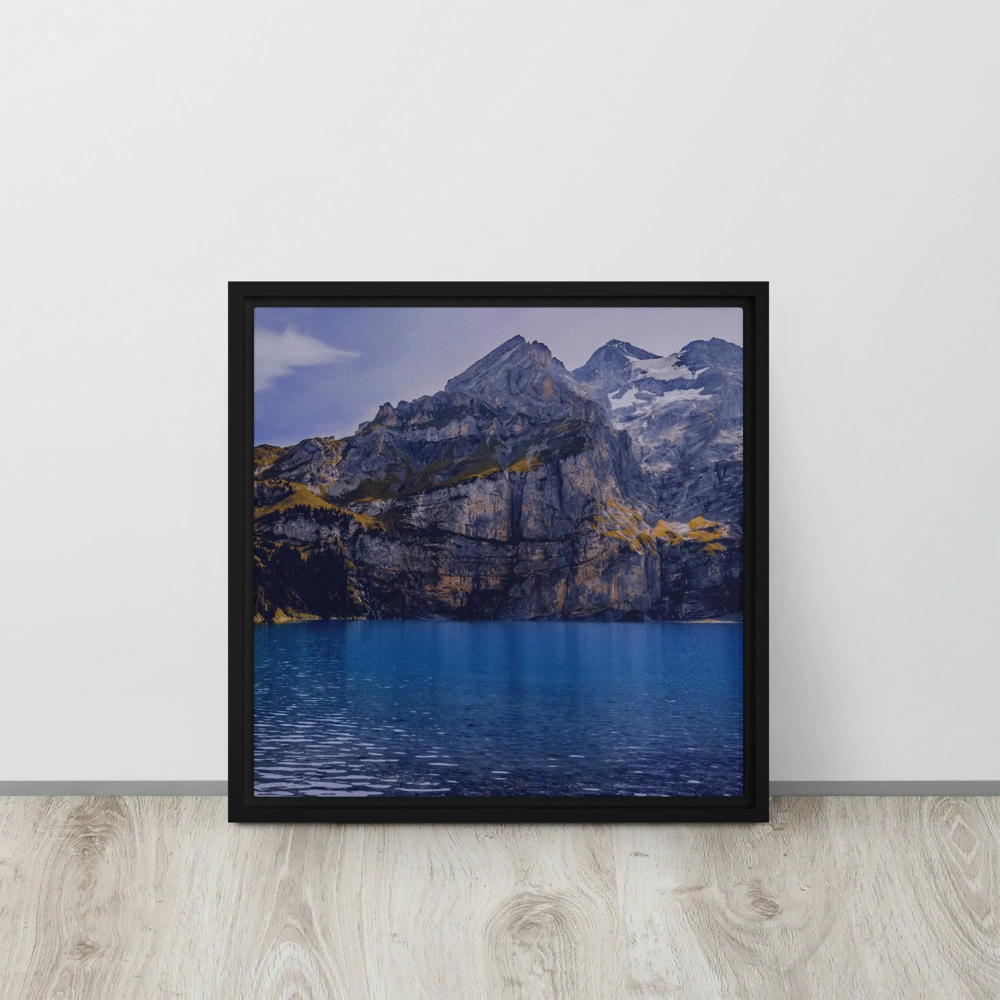 Mountain & River Framed Canvas Print