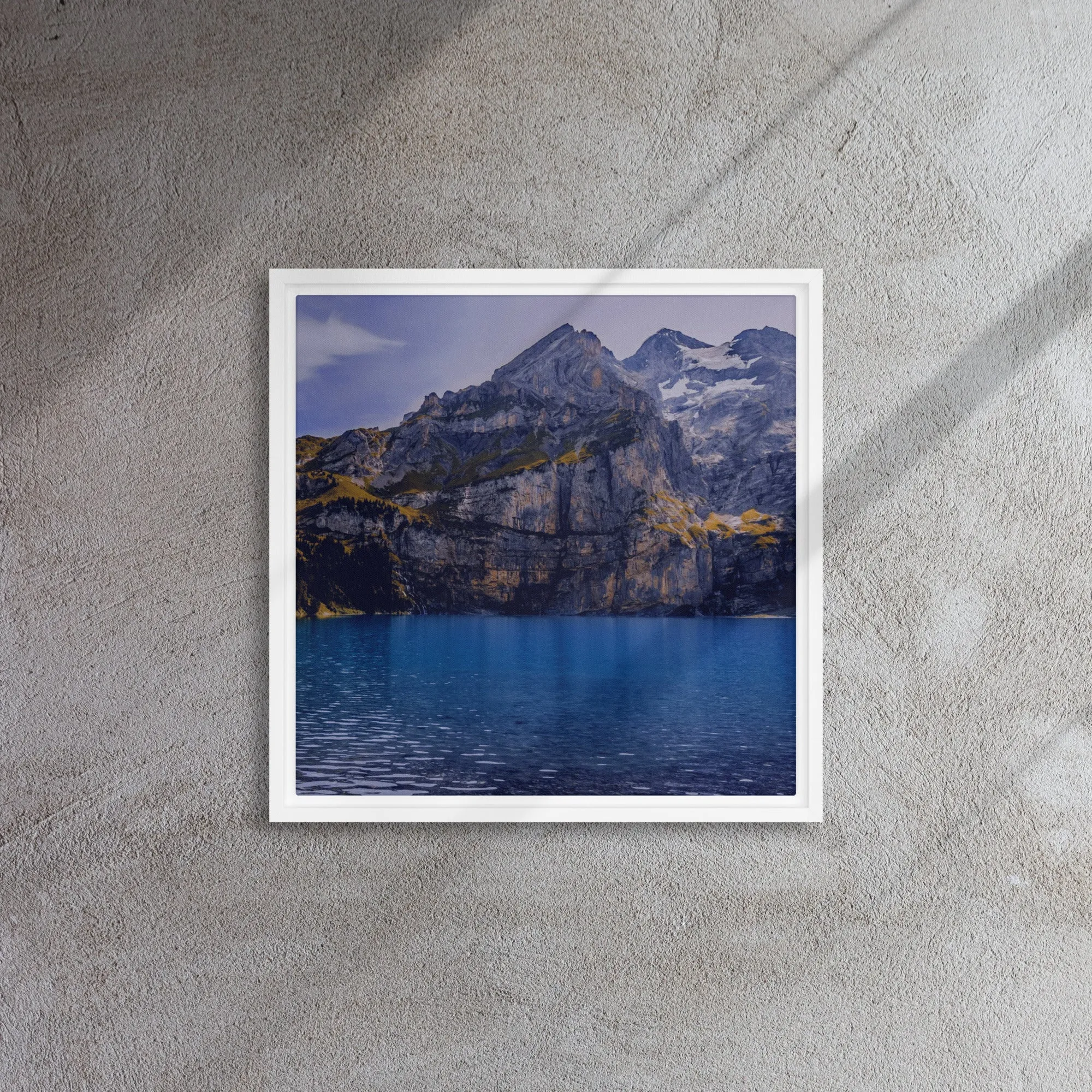 Mountain & River Framed Canvas Print