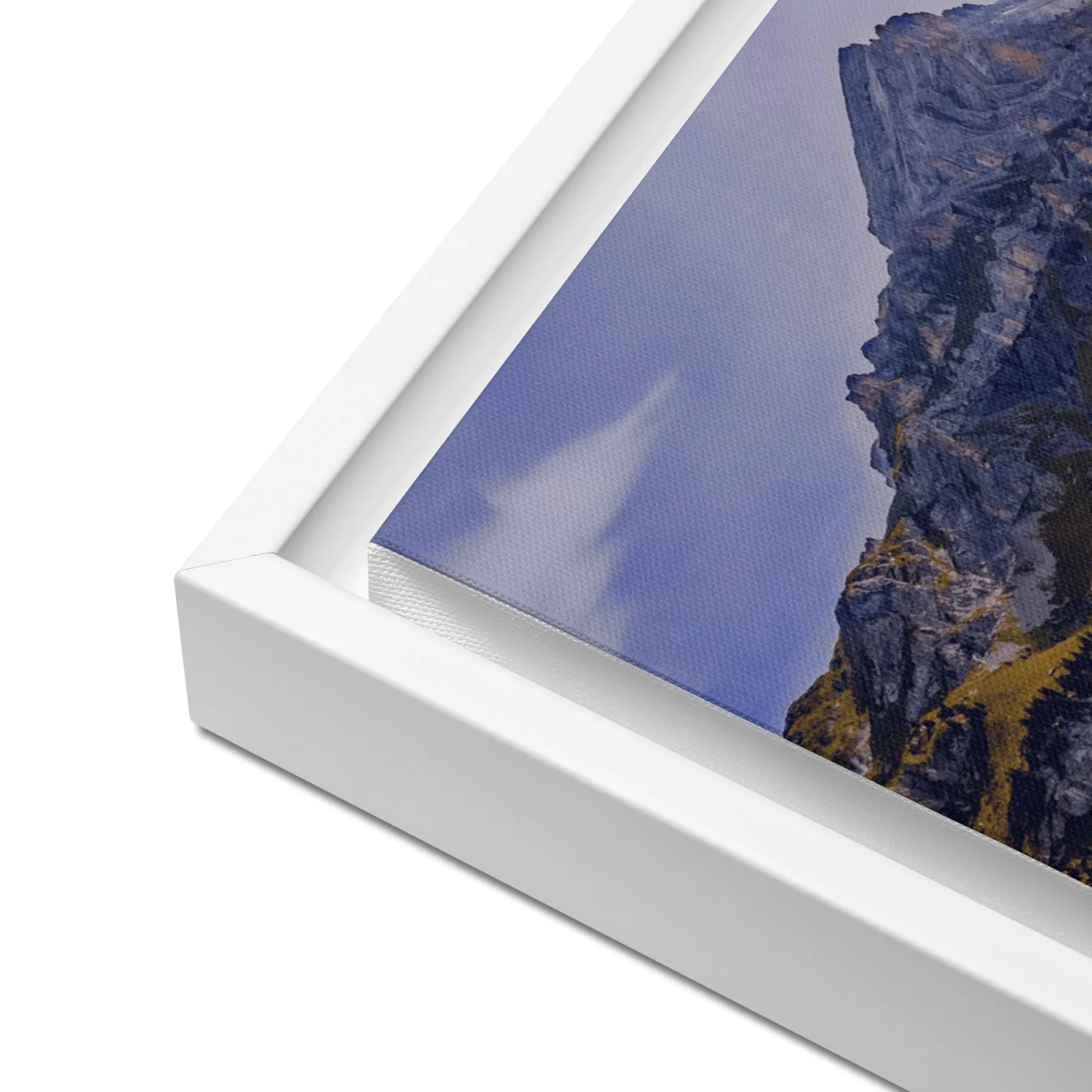 Mountain & River Framed Canvas Print