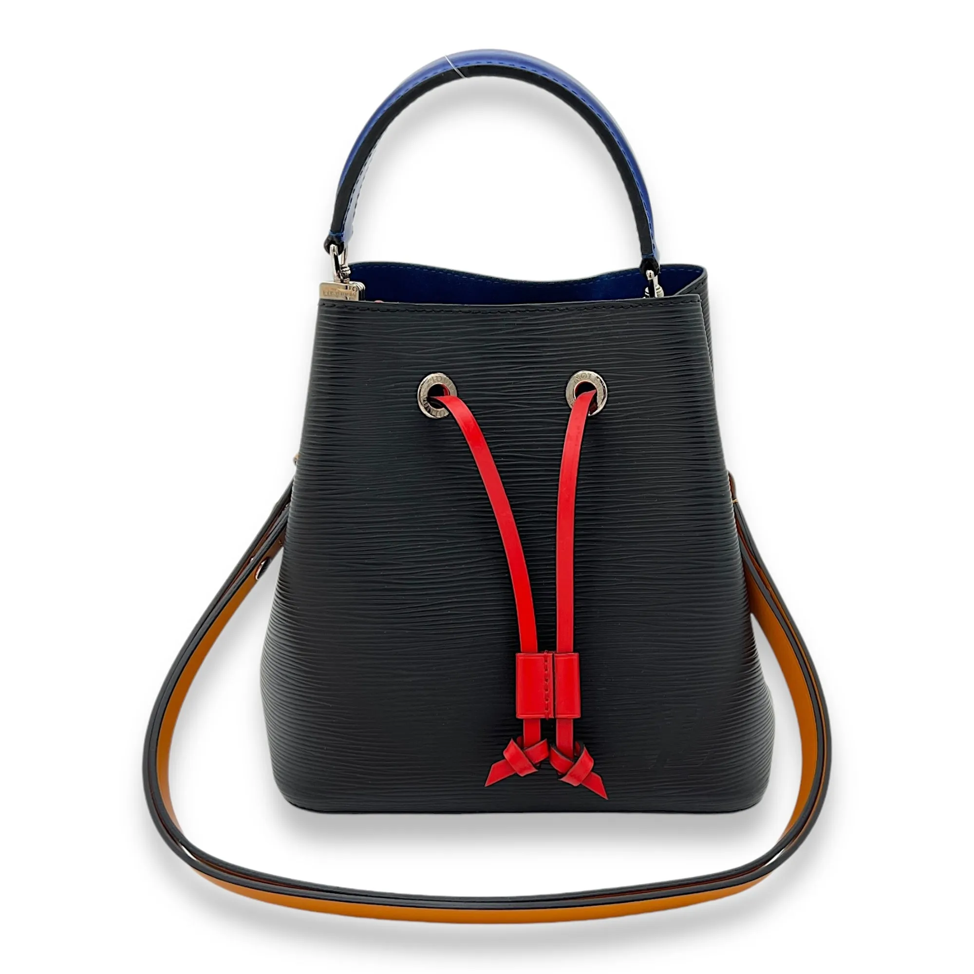 NeoNoe BB Black Bucket Bag in Epi Leather, Silver hardware