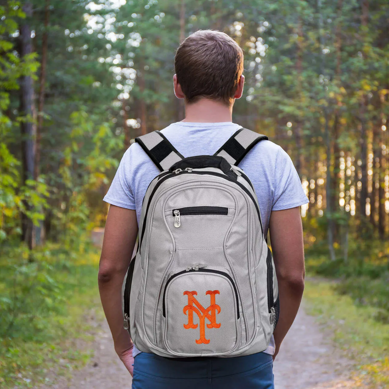 New York Mets Laptop Backpack in Gray