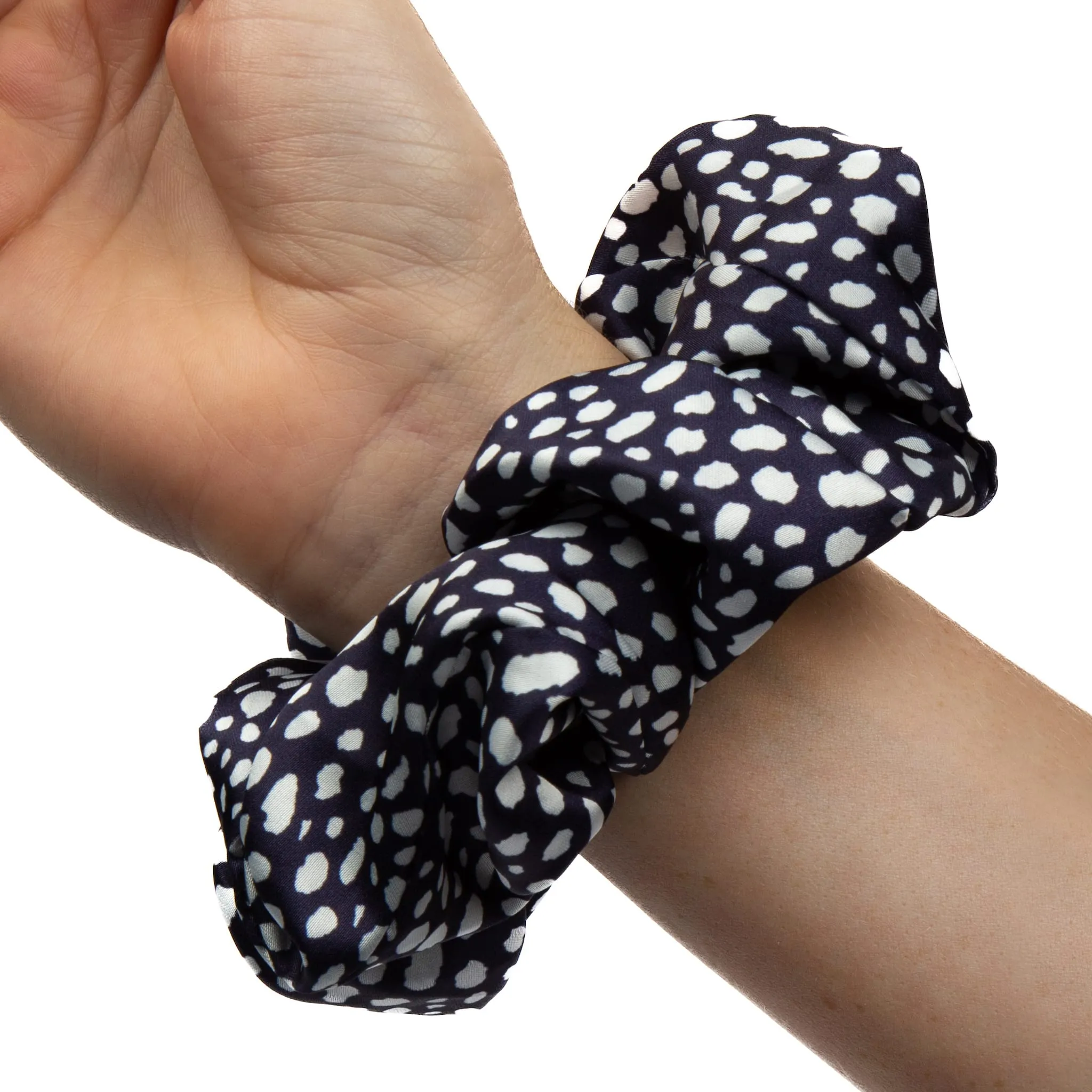 Only Curls Satin Scrunchies - Navy Twin Pack