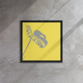 Palm Leaf Yellow Framed Canvas Print
