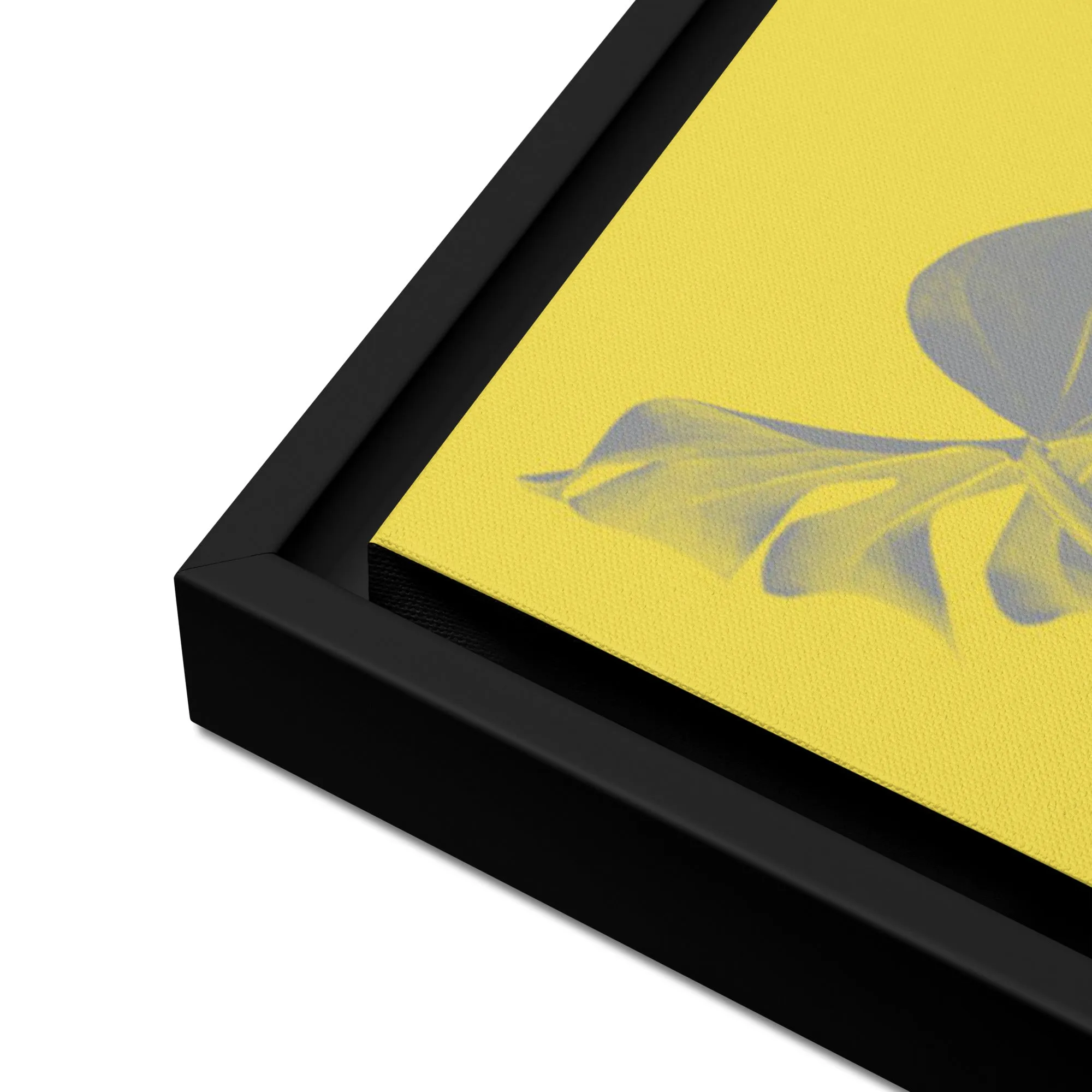 Palm Leaf Yellow Framed Canvas Print