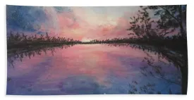 Planet Sunset - Beach Towel