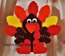 Plastic Canvas Thanksgiving Turkey Pattern, Instant Download