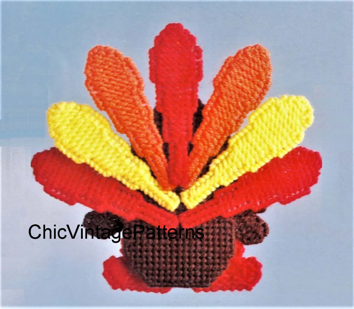 Plastic Canvas Thanksgiving Turkey Pattern, Instant Download