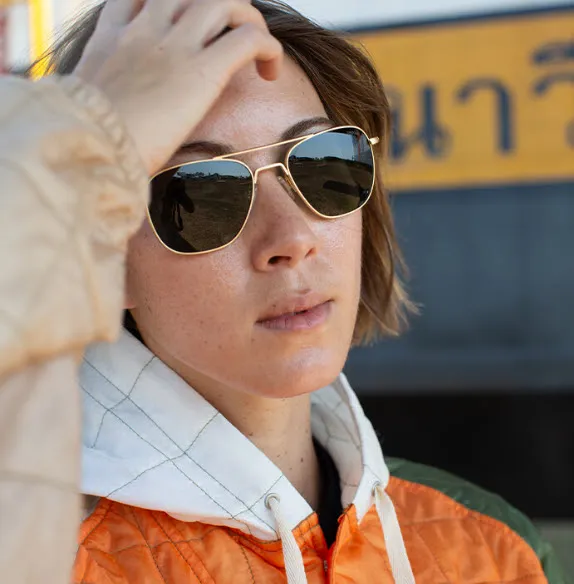 Randolph Satin Aviator Sunglasses with SkyForce™ Gradient Lenses