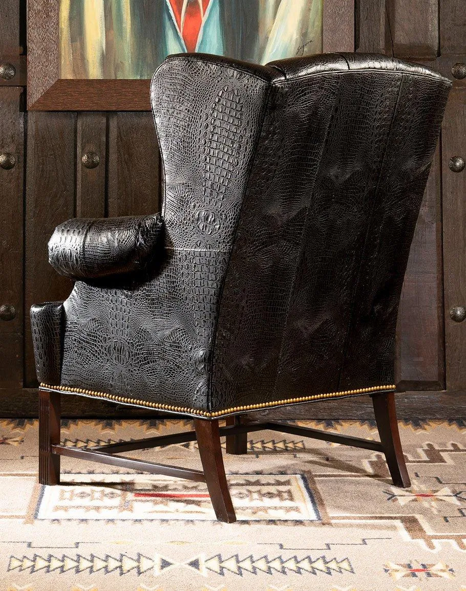 Raven Leather Tufted Chair