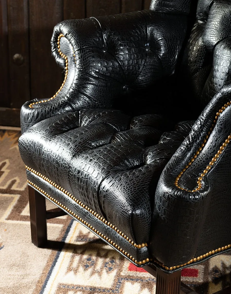 Raven Leather Tufted Chair