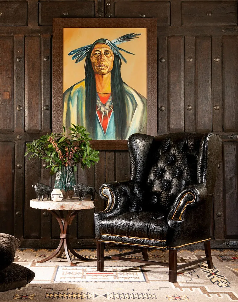 Raven Leather Tufted Chair