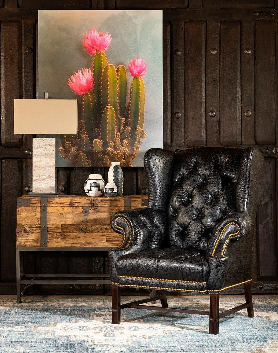 Raven Leather Tufted Chair