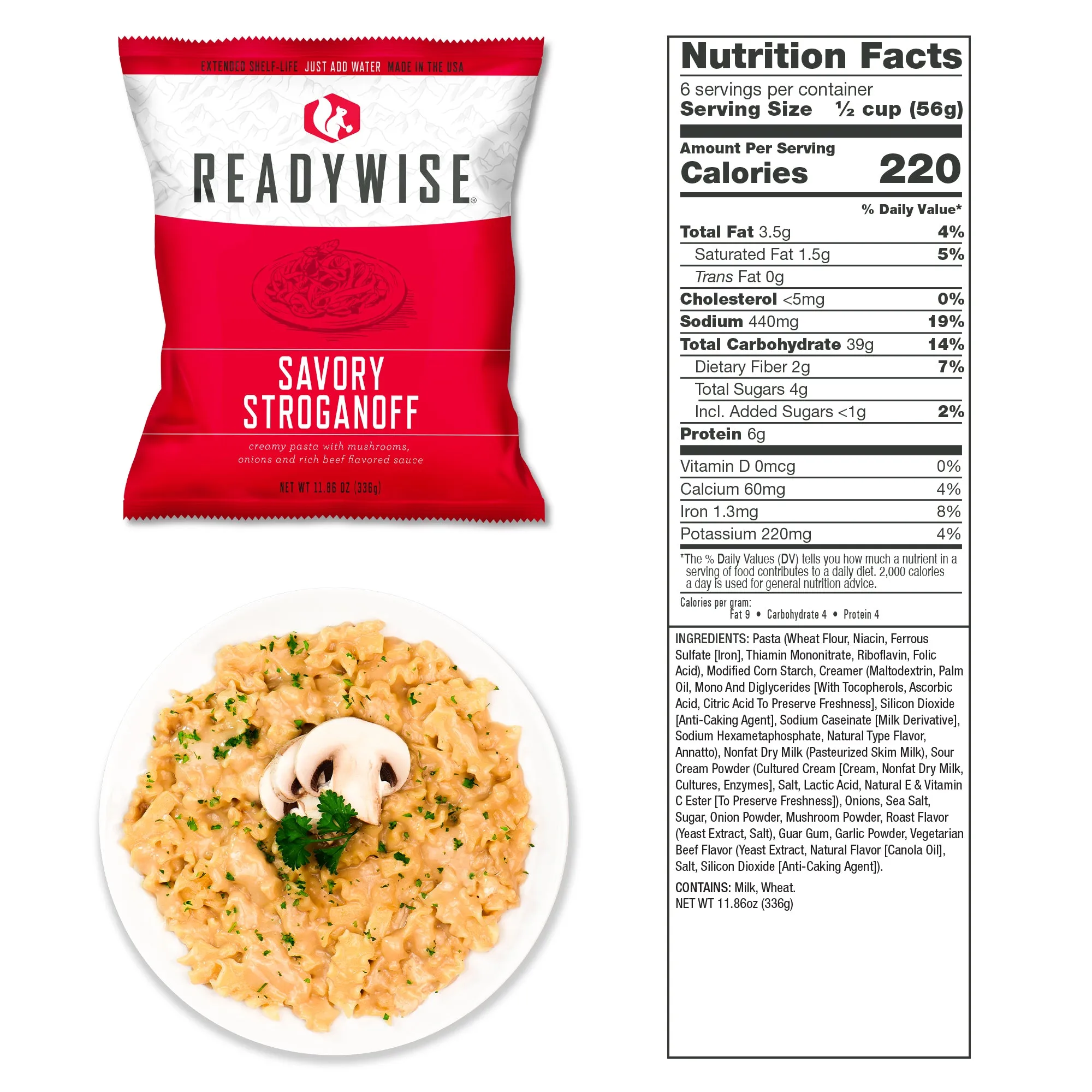 ReadyWise - 84 Serving Breakfast and Entrée Grab and Go Food Kit