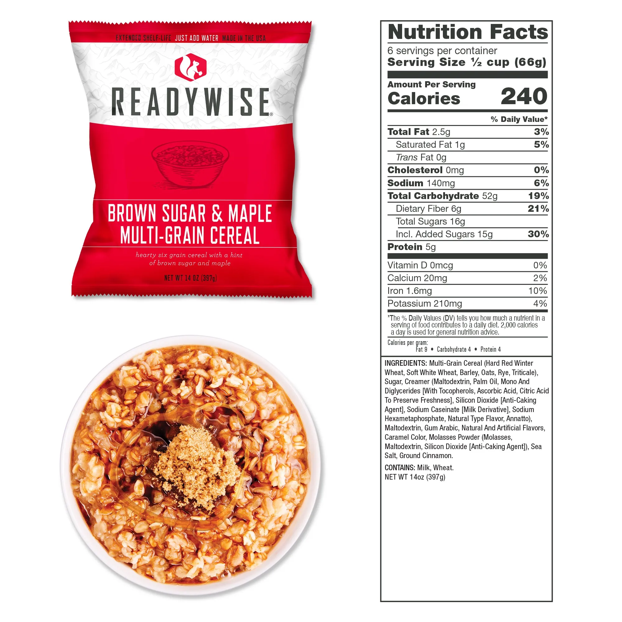 ReadyWise - 84 Serving Breakfast and Entrée Grab and Go Food Kit