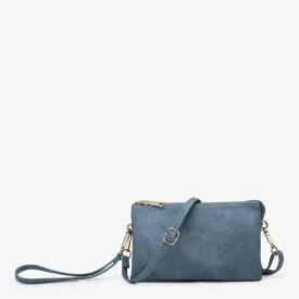 Riley 3 Compartment Crossbody/Wristlet - Indigo Blue