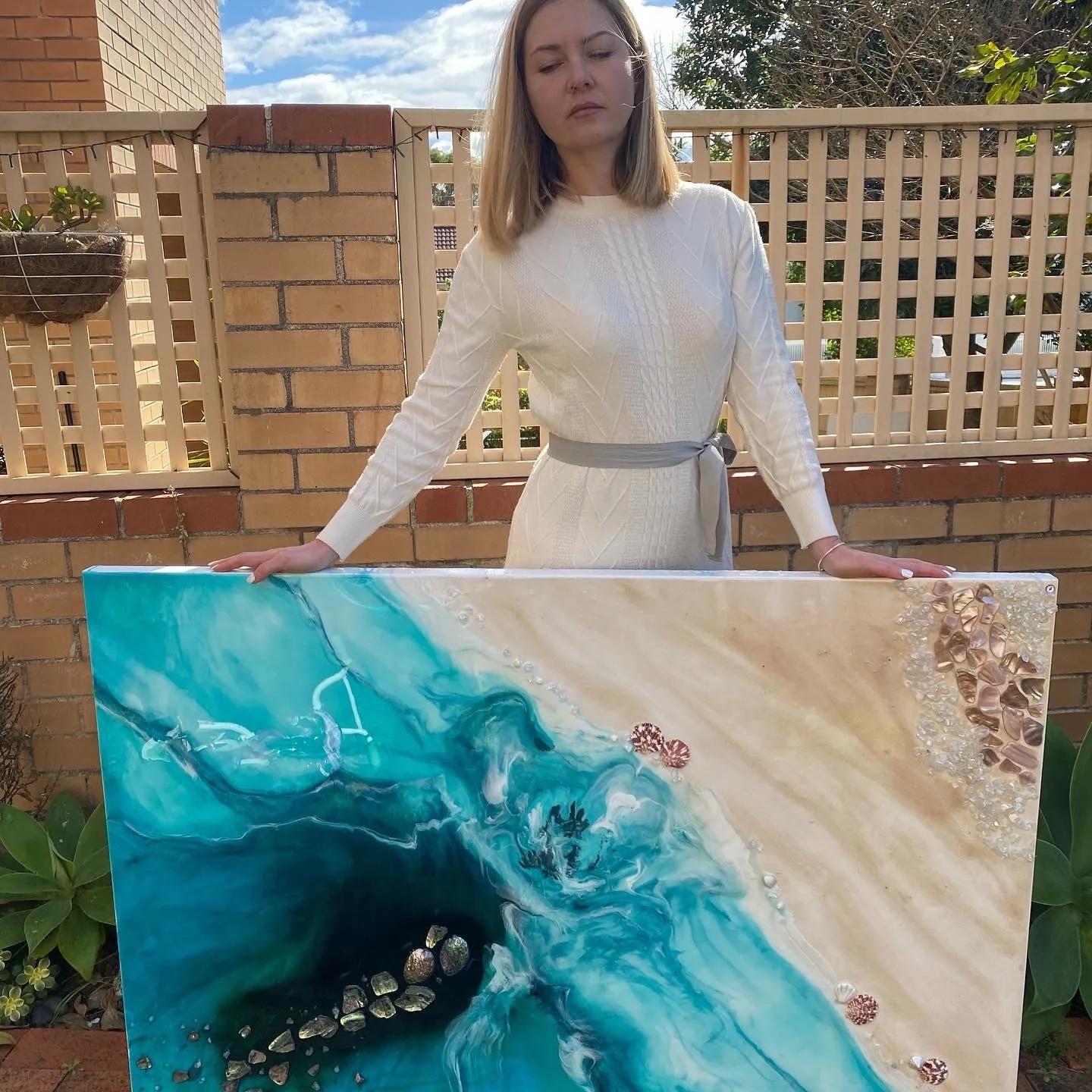 Rise Above 6.0 90x130cm with New Zealand Abalone Shells