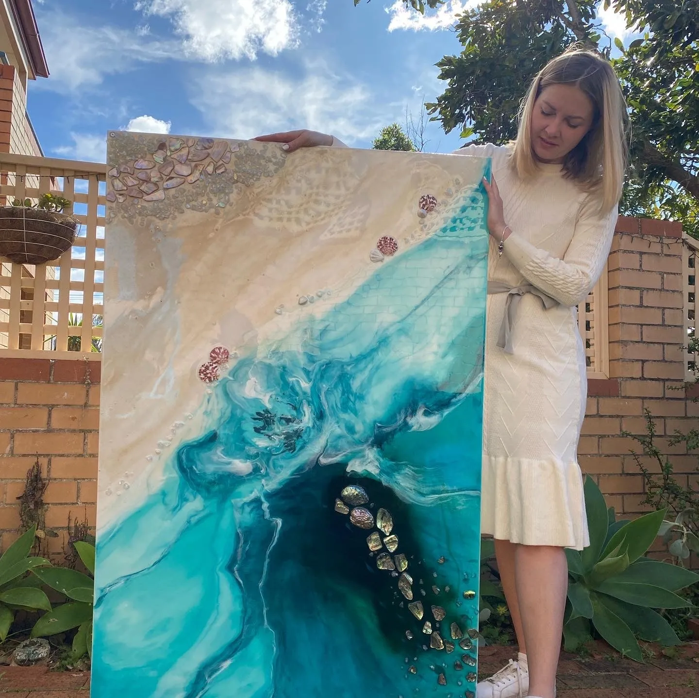 Rise Above 6.0 90x130cm with New Zealand Abalone Shells