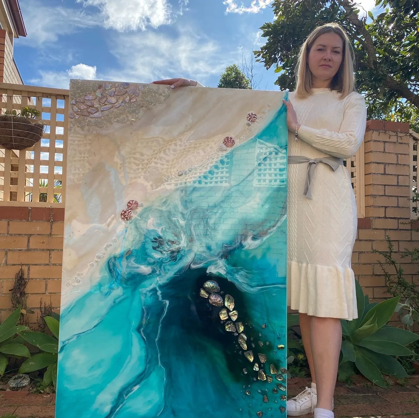 Rise Above 6.0 90x130cm with New Zealand Abalone Shells