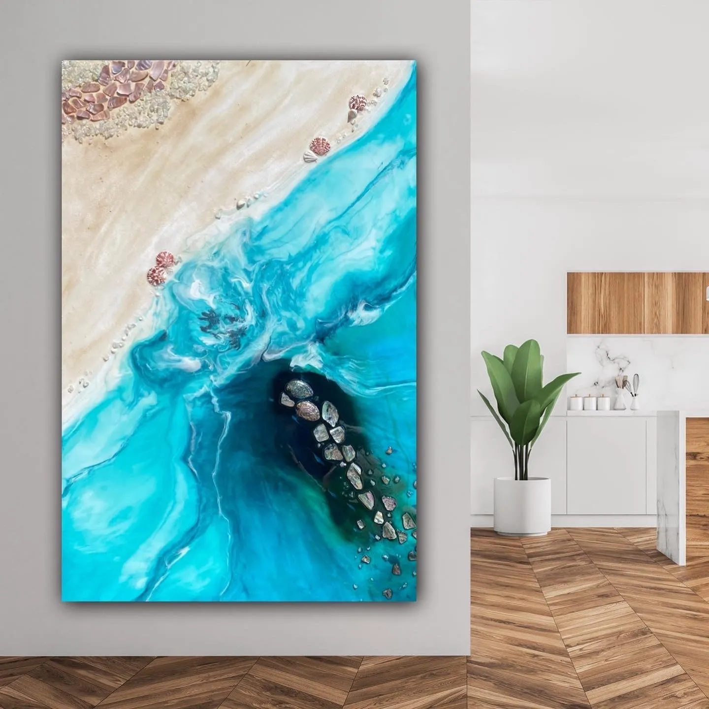Rise Above 6.0 90x130cm with New Zealand Abalone Shells