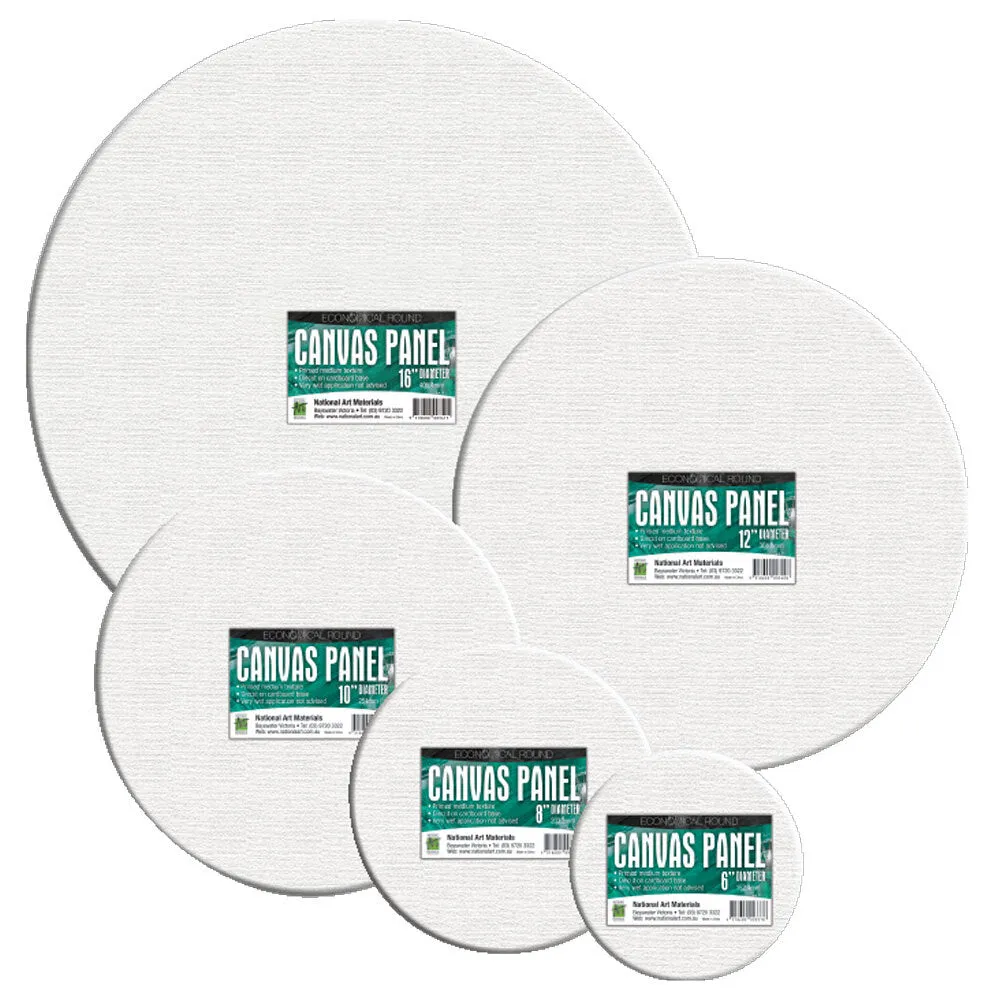 Round Canvas Panel White 16 inch