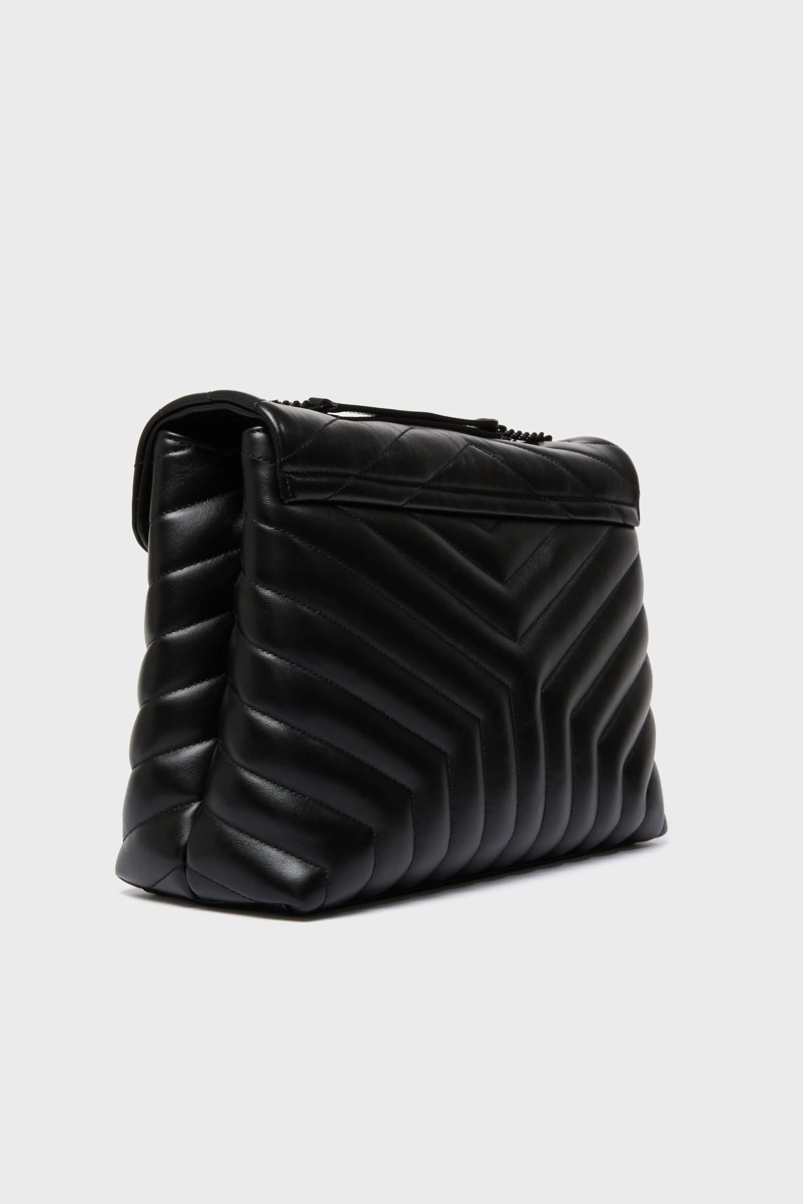 Saint Laurent Black Medium Loulou Monogramme Chain Bag