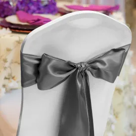Satin Chair Sash 10/Pack -Charcoal