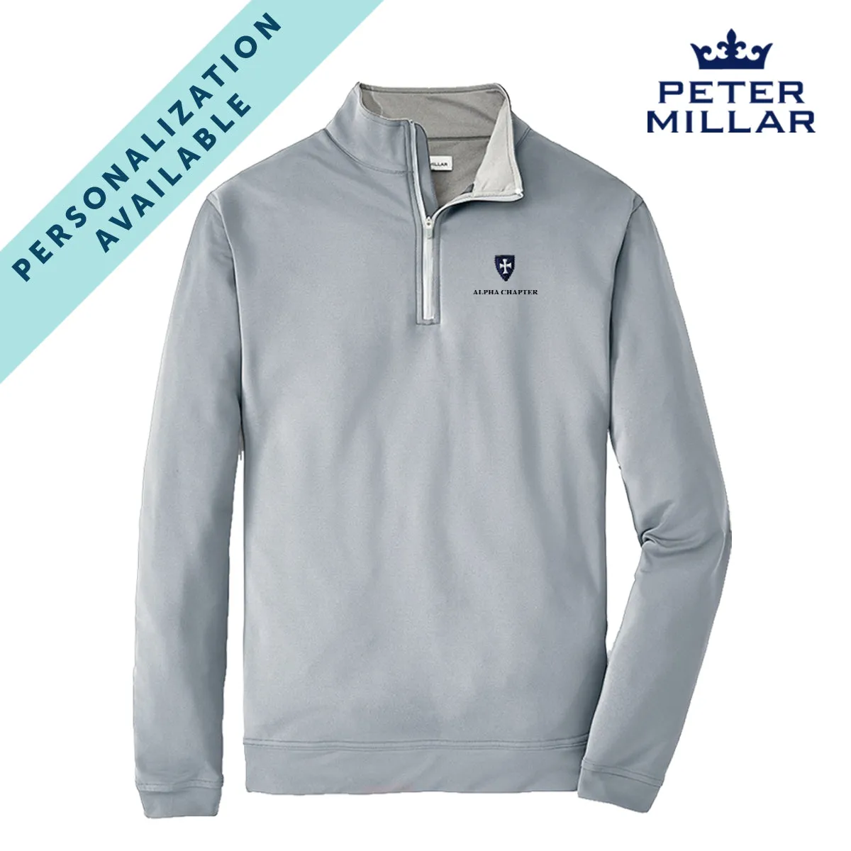 Sigma Chi Personalized Peter Millar Quarterzip With Norman Shield