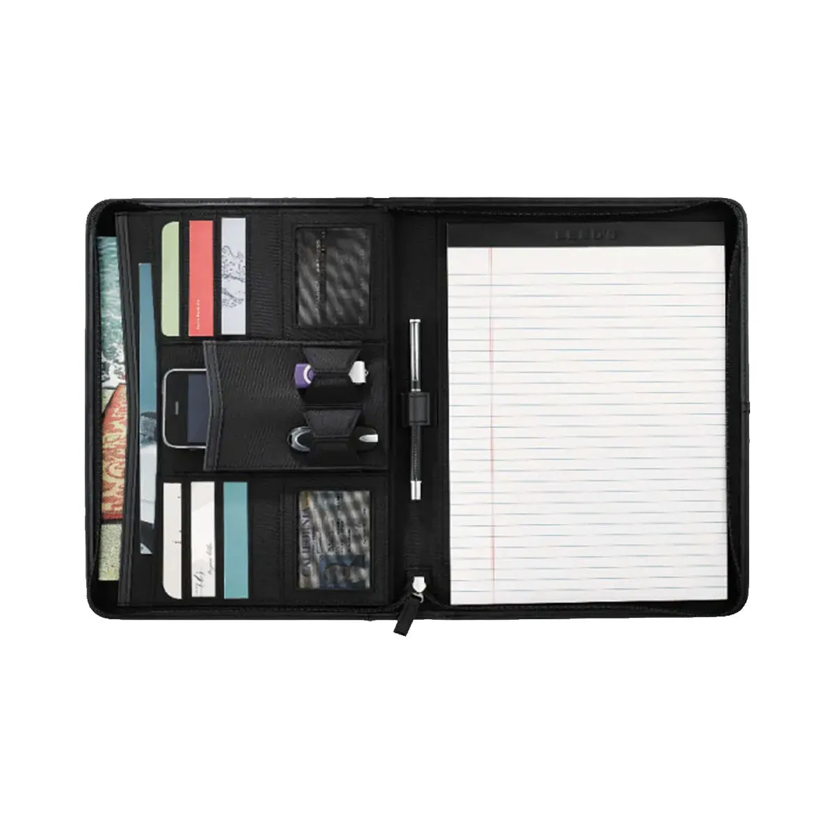 Sigma Pi Zippered Crest Padfolio
