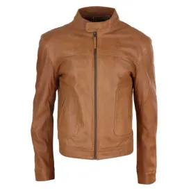 Soft Nappa Real Leather Men's Classic Tan Jacket