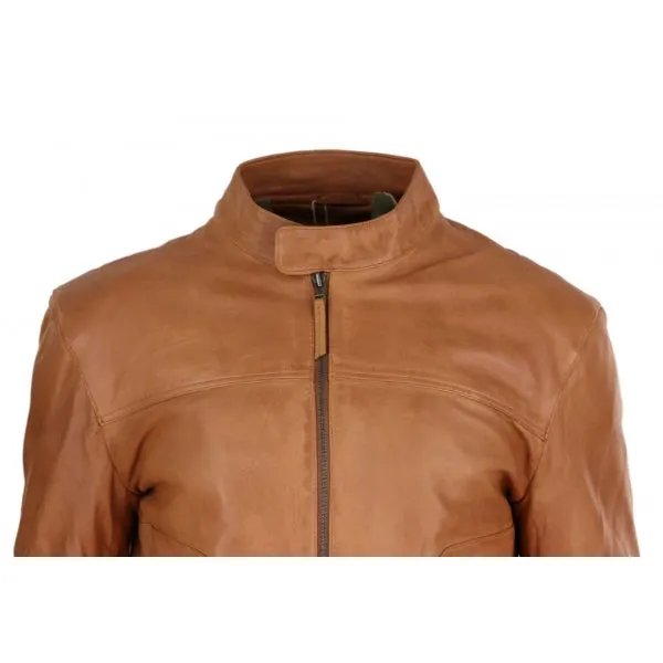 Soft Nappa Real Leather Men's Classic Tan Jacket