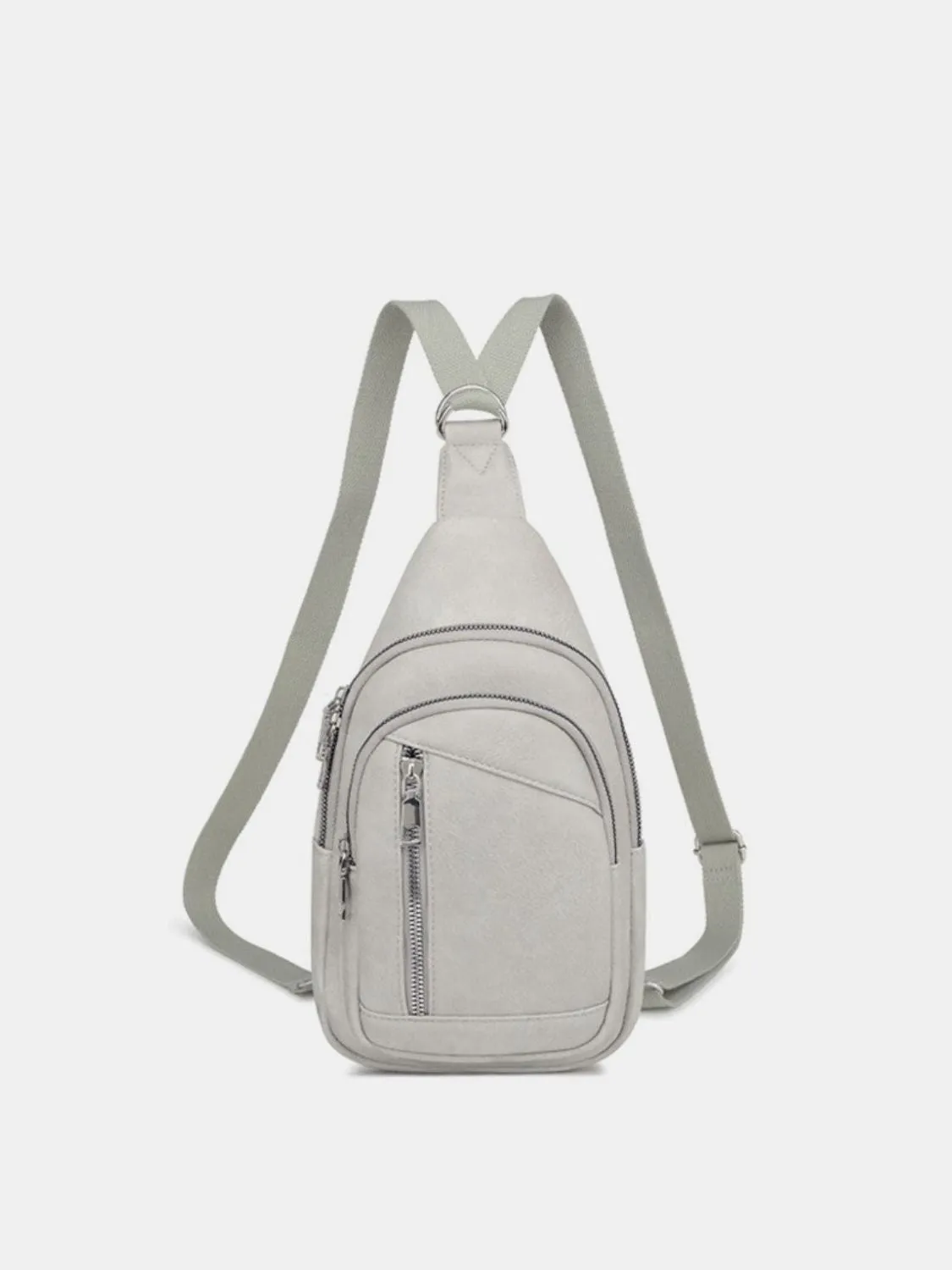Synthetic Leather Crossbody Bag with Two Detachable Straps