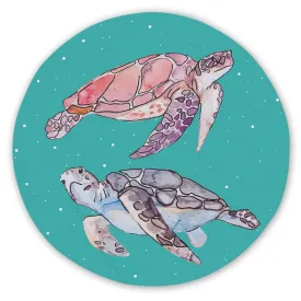 Turtles in Green Round Sand-Free Towel