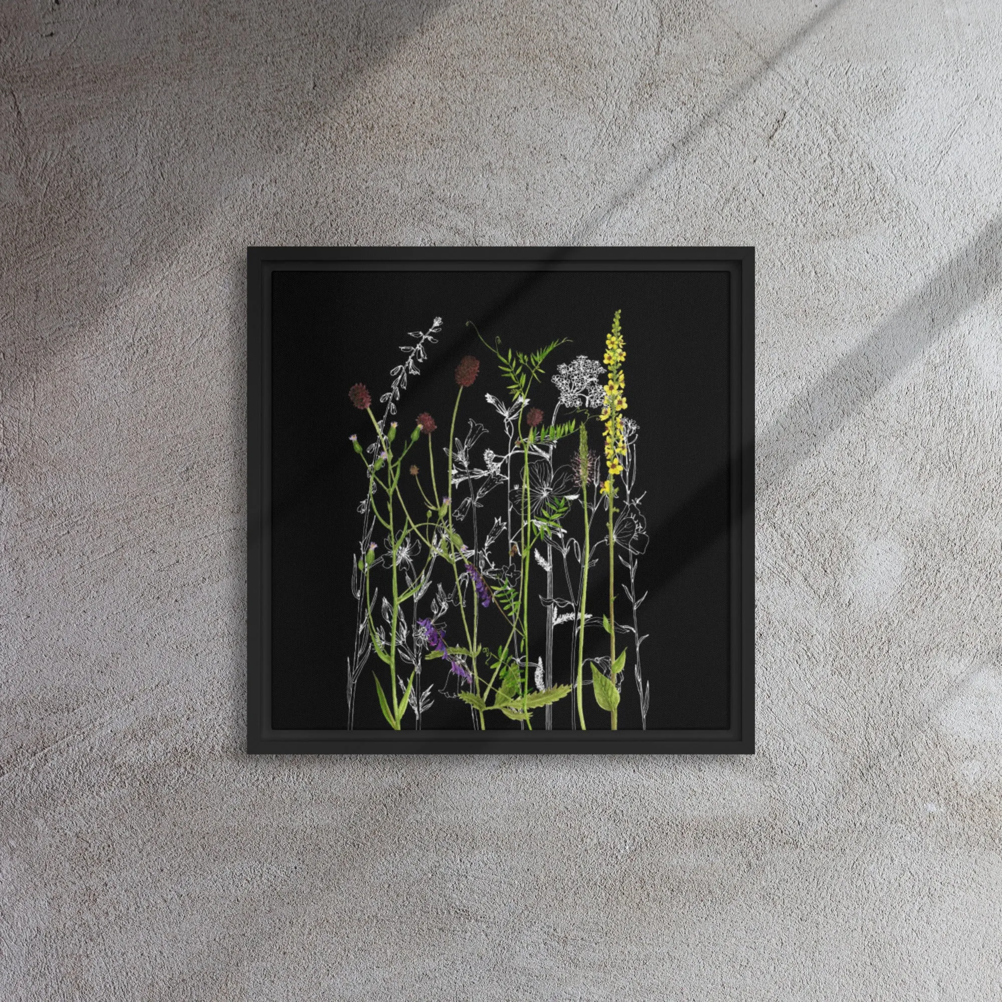 Wildflower Blooms Framed Canvas Print