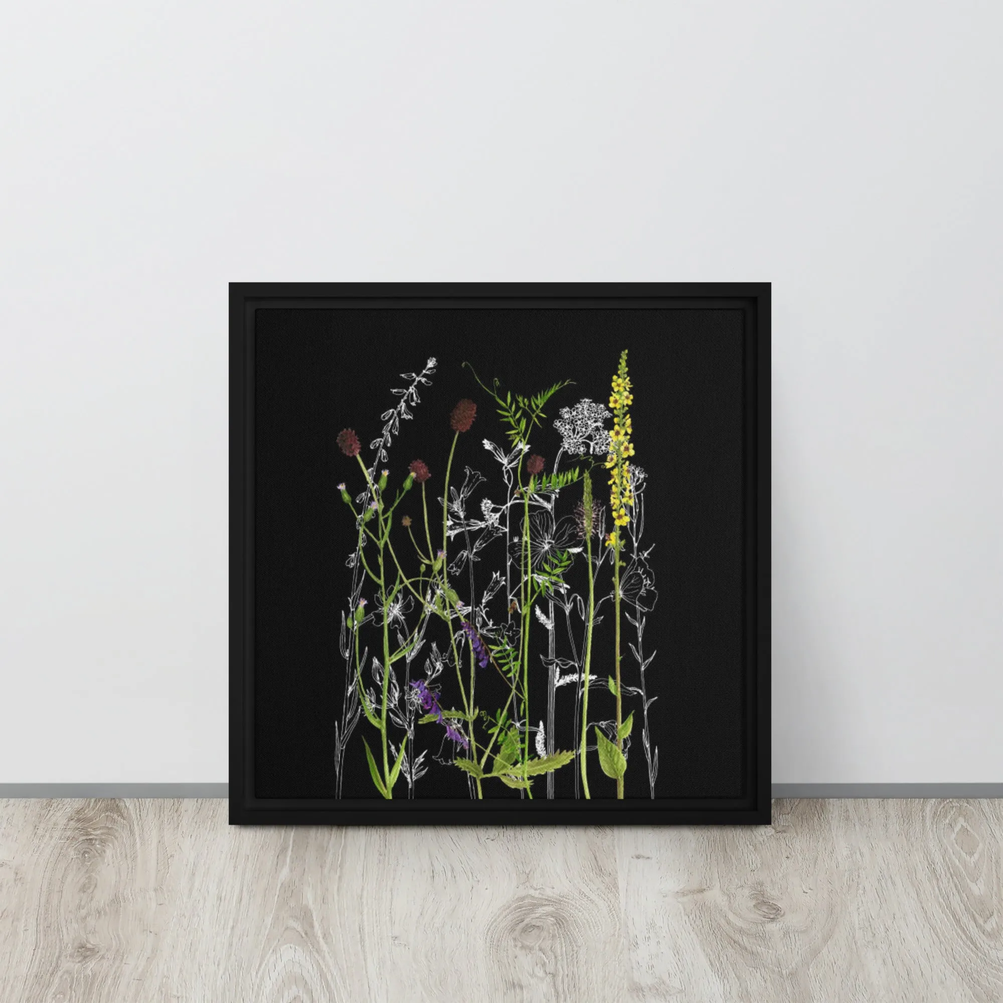 Wildflower Blooms Framed Canvas Print