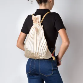 Write Sketch & - GOLD SATIN PLEATED BACKPACK