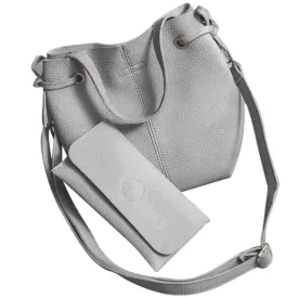 Xiniu 2 Pcs Women Bags Leather Litchi Stria Shoulder Bag Clutch Wallet Ladies Phone Bag baobao portefeuille femme #LREW