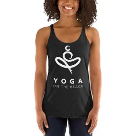 Yoga on the Beach (YOTB) - Women's Racerback Tank (White Logo)